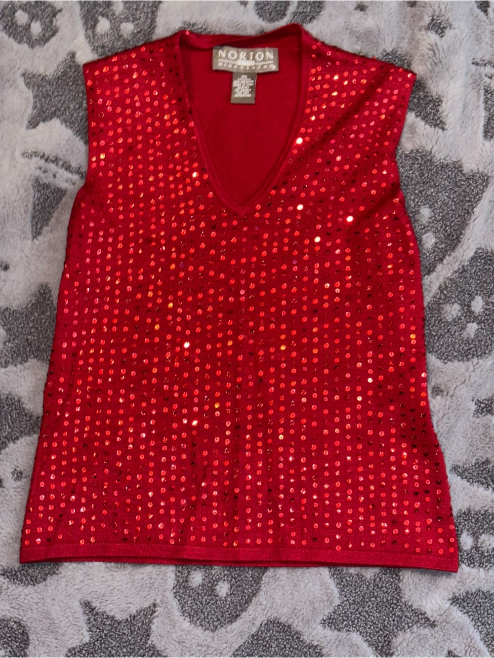 Vintage Norton McNaughton Petites v-neck sleeve top~ petite small~ NWT~ deep red